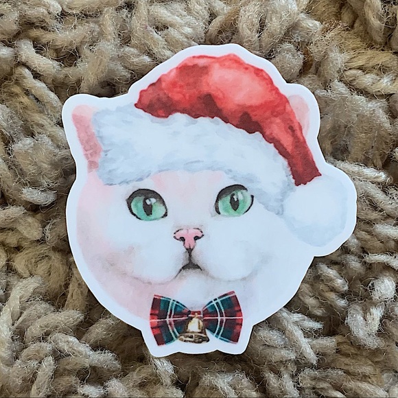 Accessories - 🎄6/$12 Christmas Cat Vinyl Sticker Matte